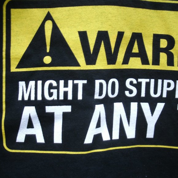 Funny Warning Sign T-Shirt Size M - Picture 6 of 8